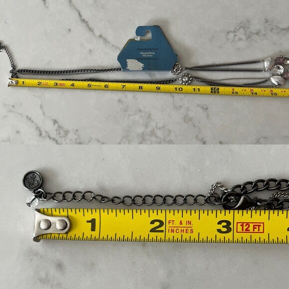 Simply Vera Vera Wang multi strands Rhinestones Statement Necklace NWT - Picture 7 of 7